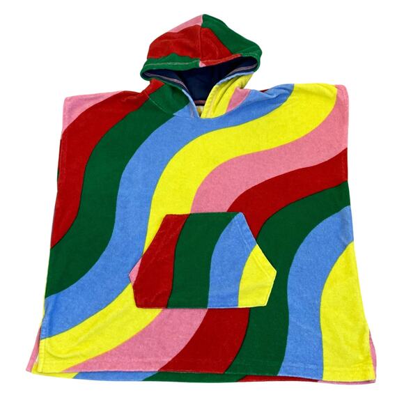 Mini Boden 2-5Y Rainbow Striped Hooded Towel Beach Coverup French Terry - Picture 5 of 13